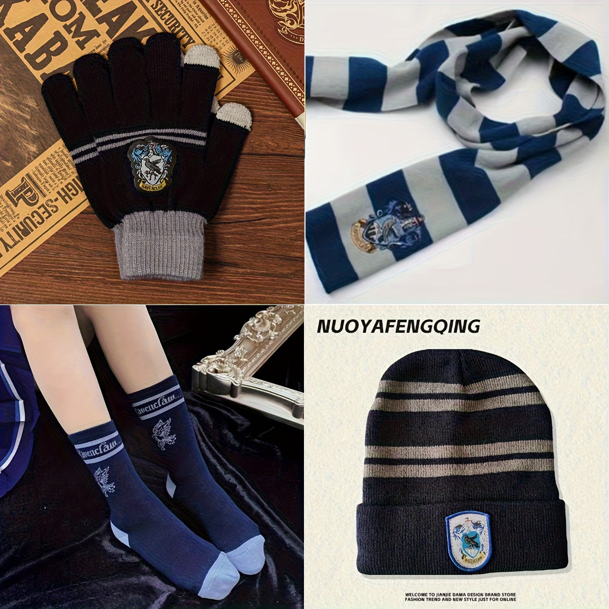 Ensemble Harry Potter 4 Pièces Écharpe Gants Chaussettes Bonnet Officiel Warner Bros Pour Fans by LSDLBoutique.ch