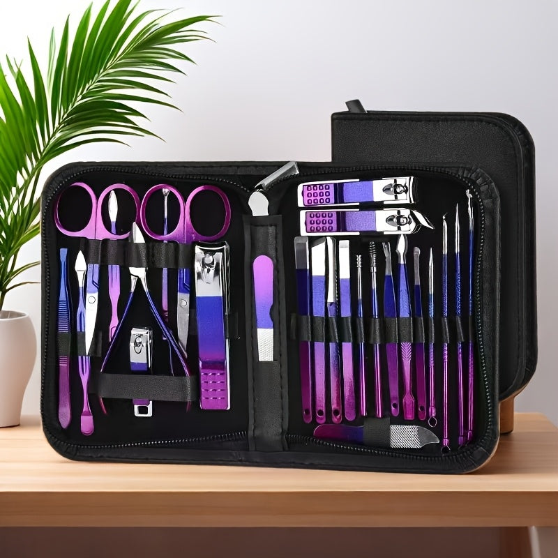 Set Manucure Pédicure Inox 6 9 26 Pièces Avec Étui Coupe-Ongles Professionnel Hygiène by LSDLBoutique.ch