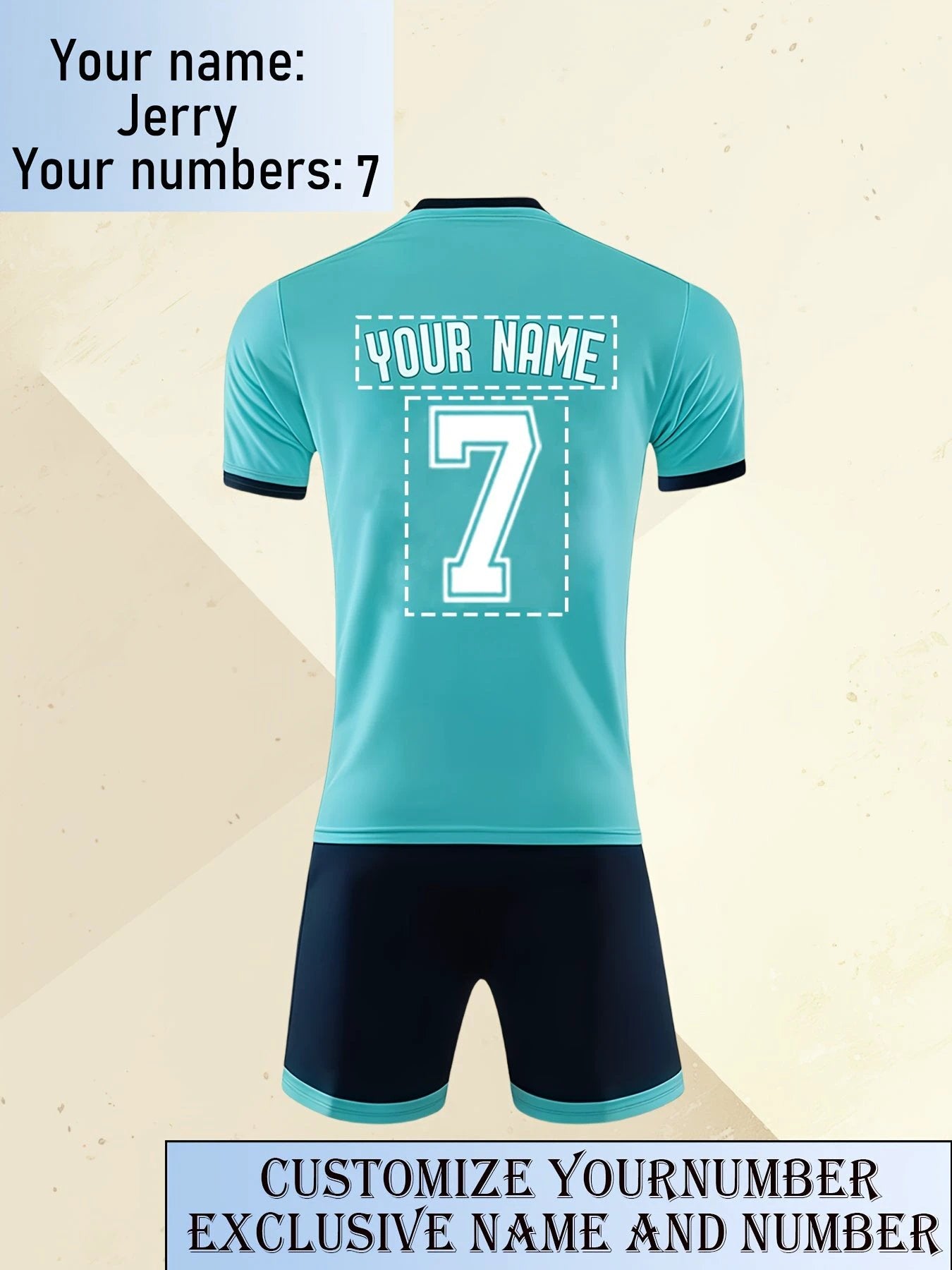 Schnelltrocknendes Fußballtrikot mit Nummern und Namen