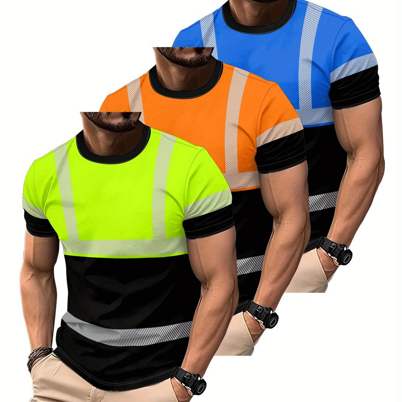 WorkPro – Lot de 3 T-Shirts de Travail Homme Respirants, Manches Courtes by LSDLBoutique.ch