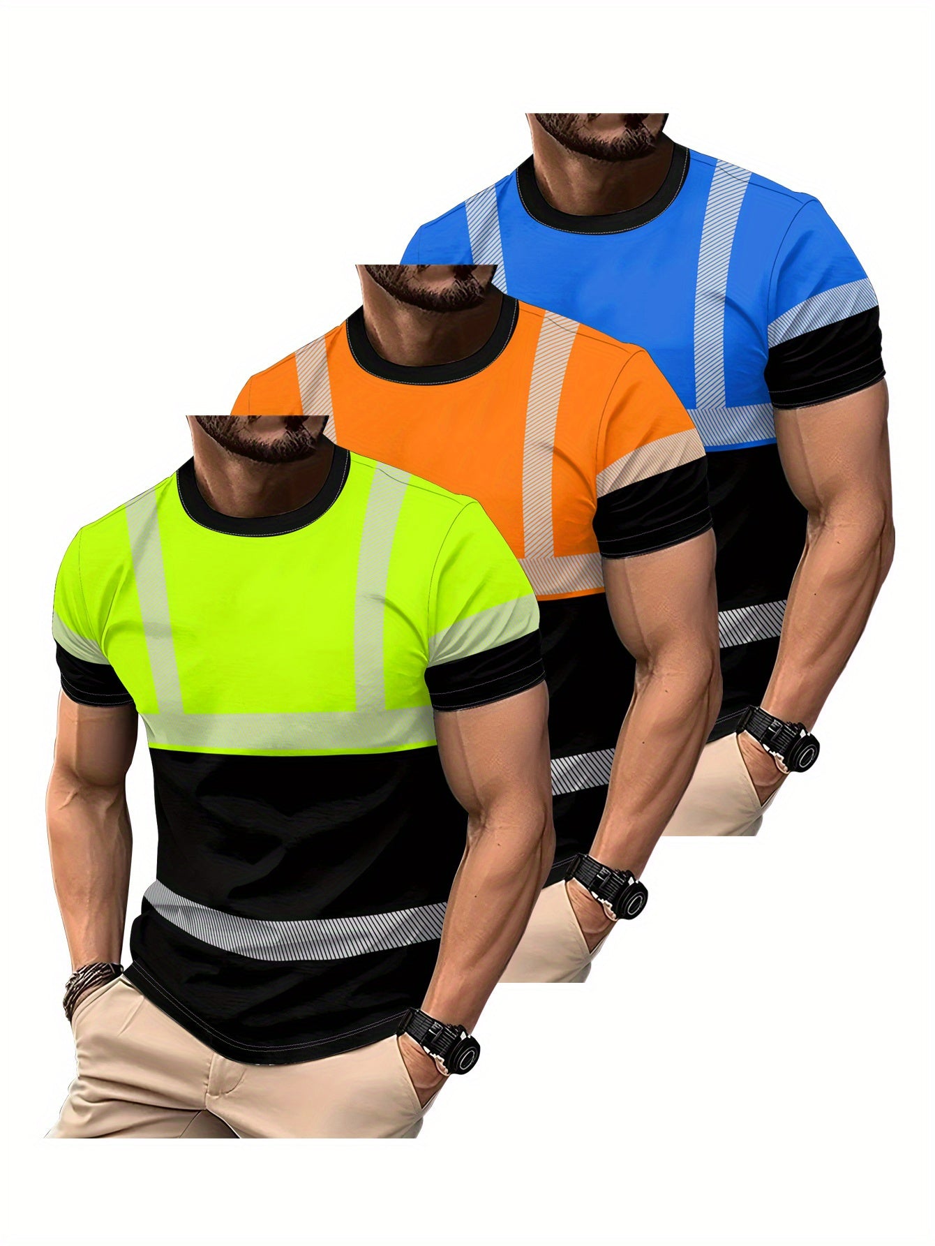 WorkPro – Lot de 3 T-Shirts de Travail Homme Respirants, Manches Courtes by LSDLBoutique.ch