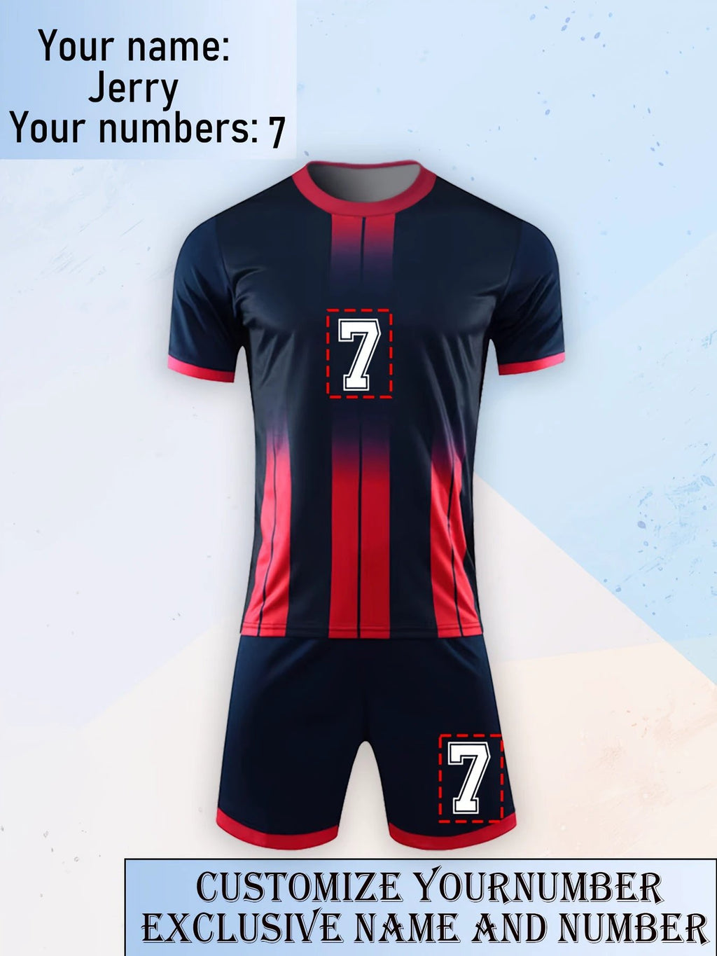 Schnelltrocknendes Fußballtrikot mit Nummern und Namen