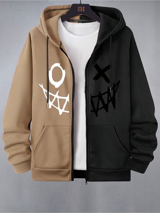 Sweat à Capuche Bicolore pour Homme – Style Sportswear Décontracté