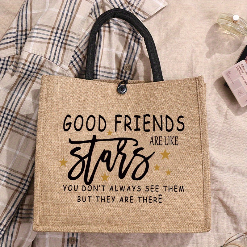 ChicSack – Sac Cabas en Toile de Jute avec Imprimé Élégant by LSDLBoutique.ch