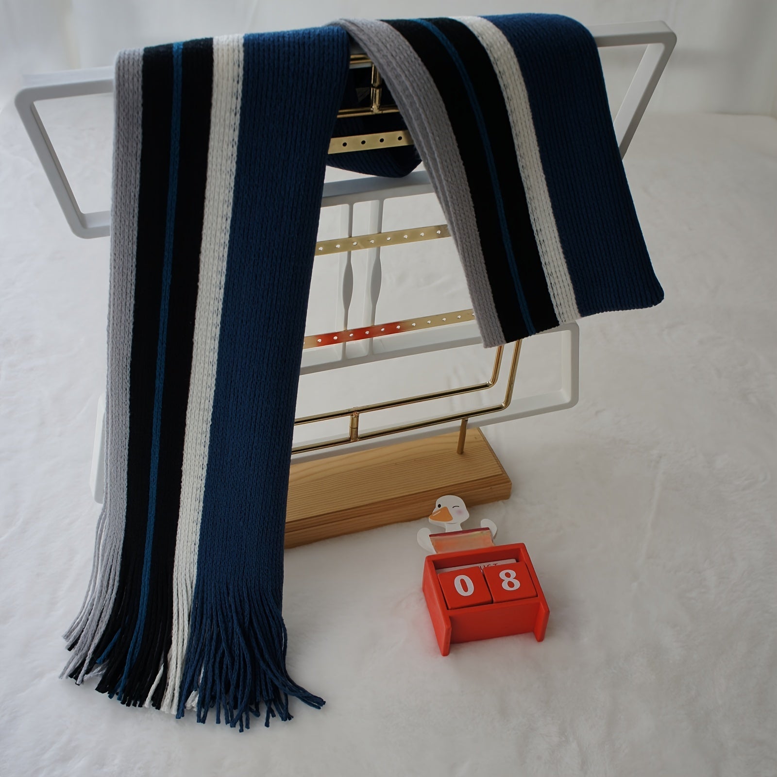 Écharpe Homme À Rayures Tricot Chaud Avec Franges En Acrylique Doux Pour Hiver Confortable Et Légère by LSDLBoutique.ch