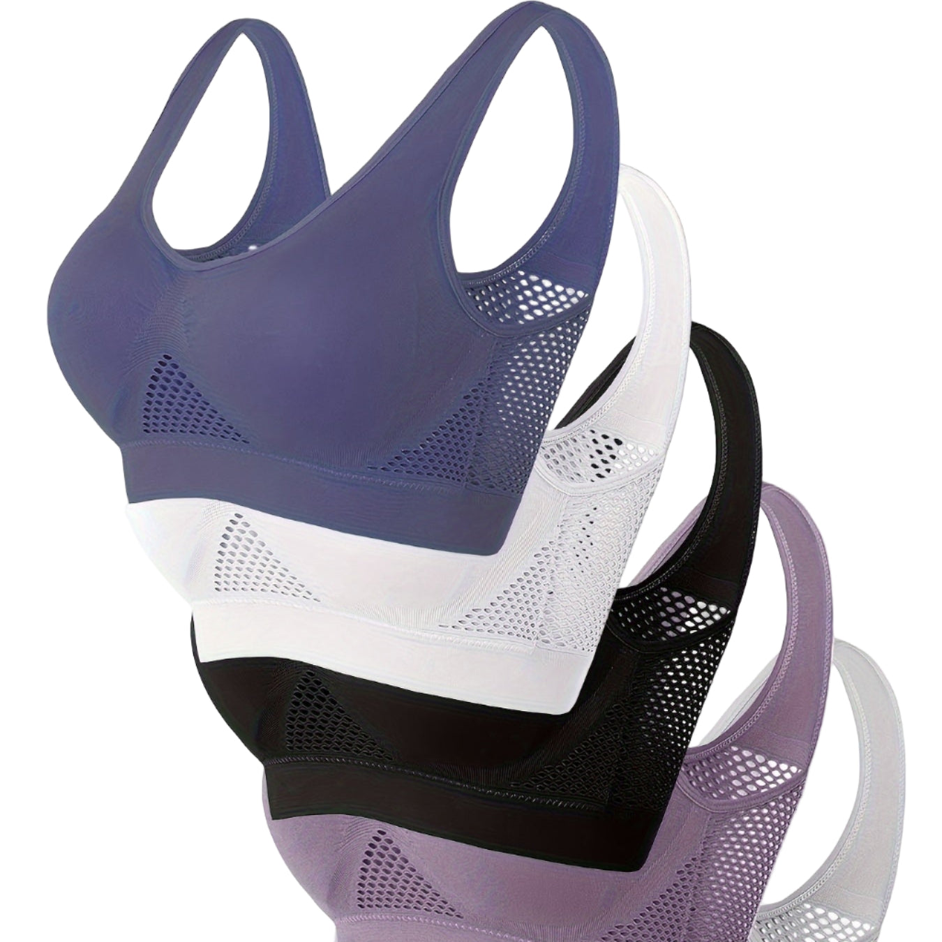 Lot De 5 Brassières De Sport Sans Armatures Femme Confort Maintien Tissu Respirant by LSDLBoutique.ch