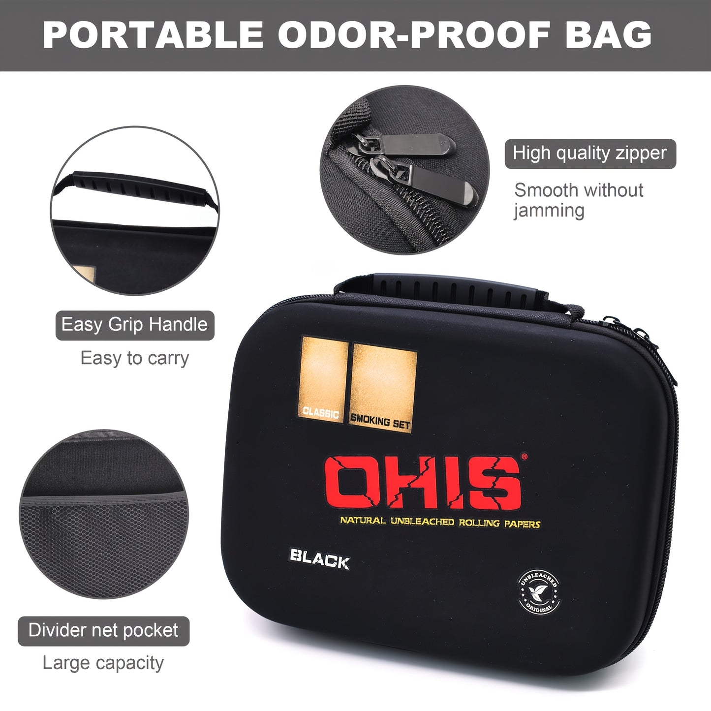 Kit Fumeur 11pcs : Mallette EVA, Grinder, Feuilles, Cendrier, Tubes by LSDLBoutique.ch