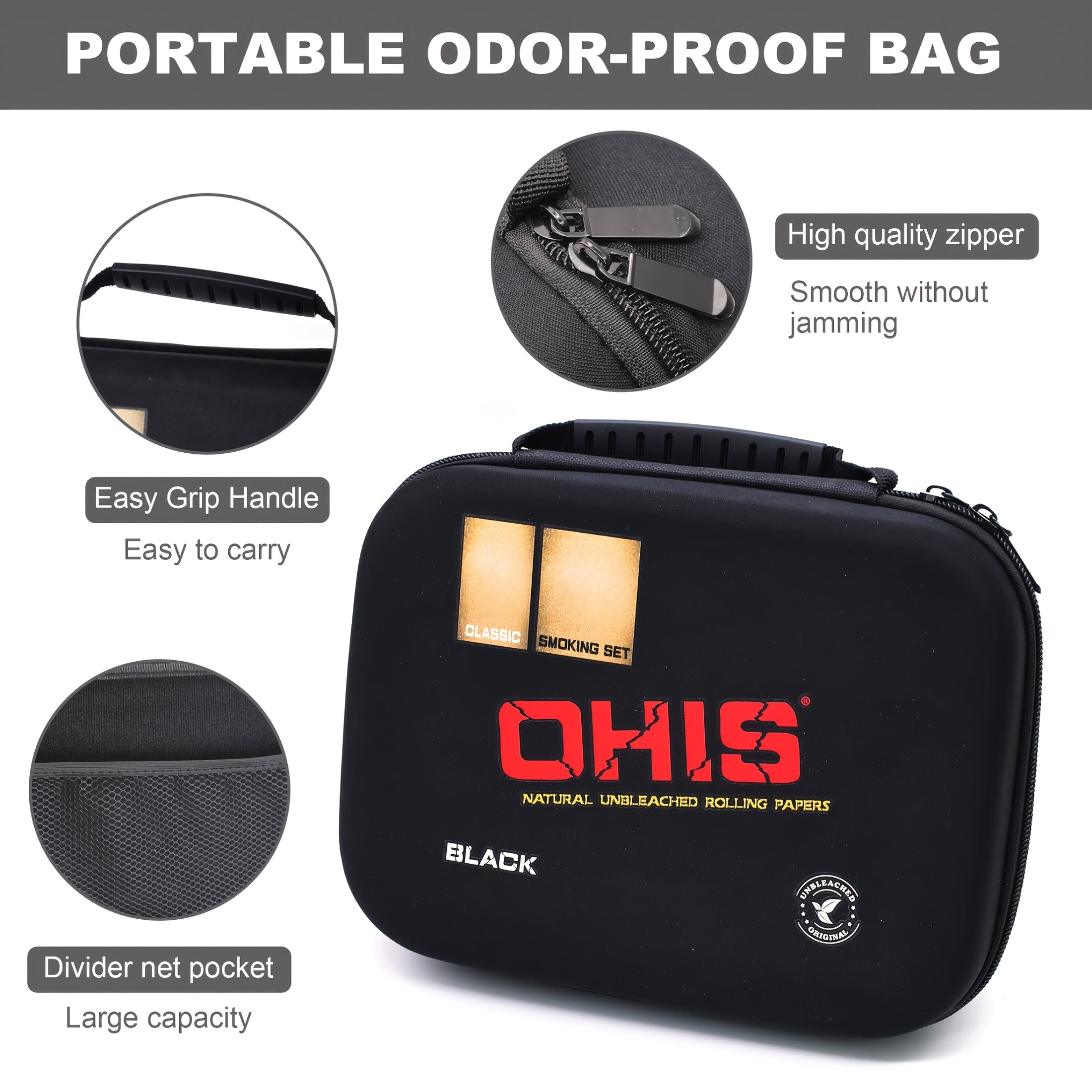 Kit Fumeur 11pcs : Mallette EVA, Grinder, Feuilles, Cendrier, Tubes by LSDLBoutique.ch