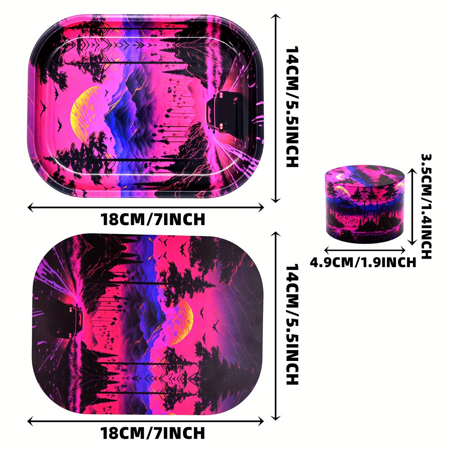 Set Plateau 18×14cm + Grinder 50mm 4 Couches by LSDLBoutique.ch
