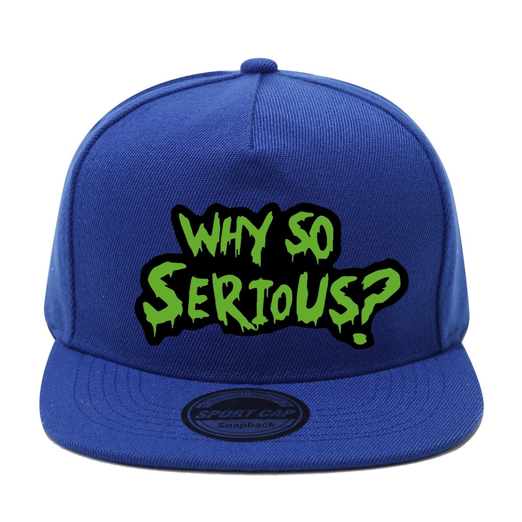 Casquette Streetwear Why So Serious Noire et Verte Snapback Unisexe Polyester Léger Dos en Maille Respirante by LSDLBoutique.ch