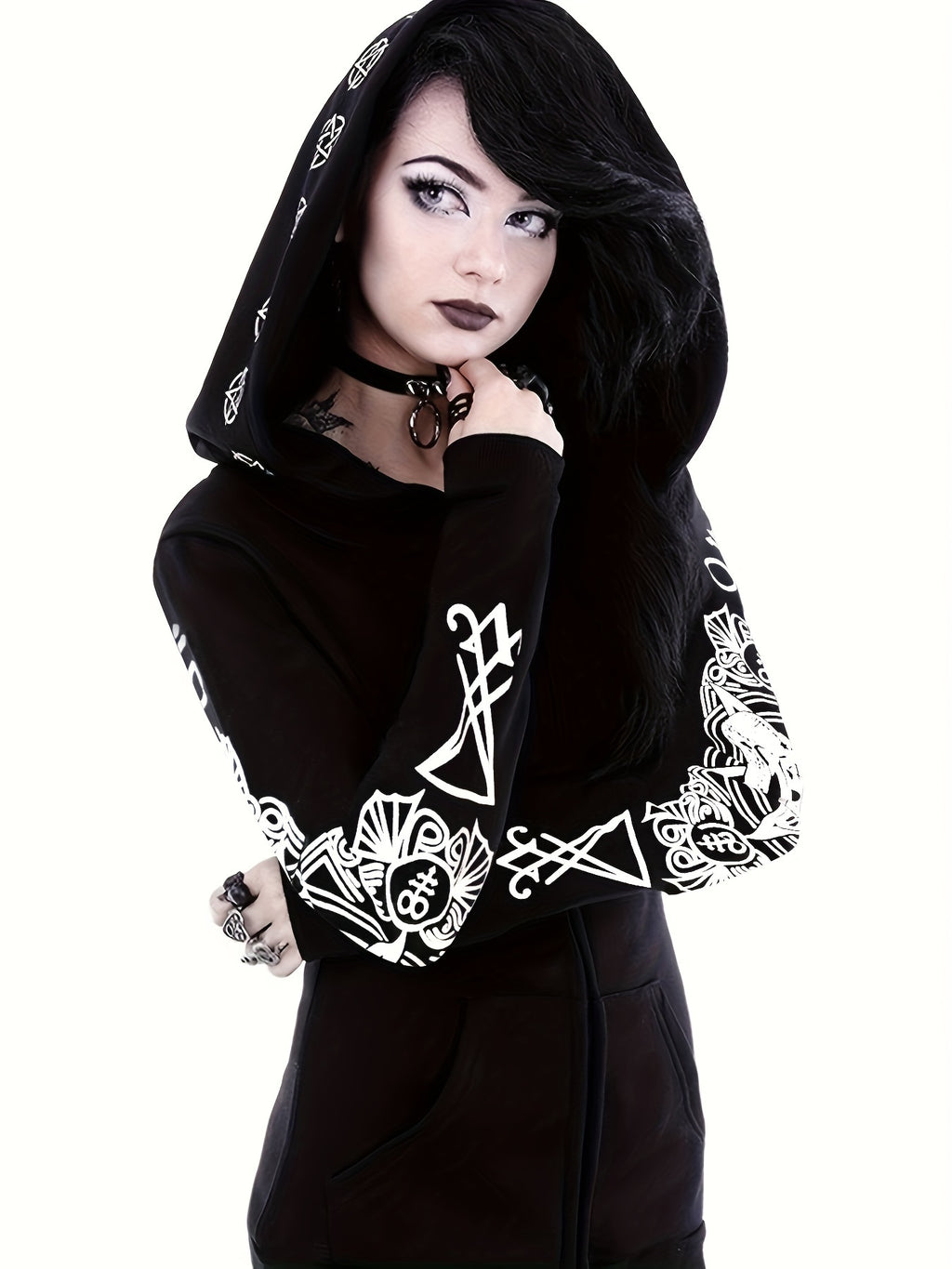 Sweat Zippé À Capuche Pour Femme Motif Géométrique Style Casual Confortable Léger Et Extensible by LSDLBoutique