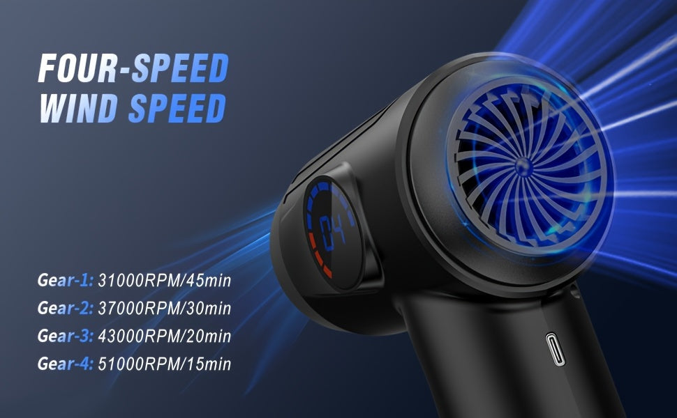 AeroDust – Souffleur d’Air Électrique Sans Fil 51000 RPM, 4 Vitesses & Écran LCD by LSDLBoutique.ch