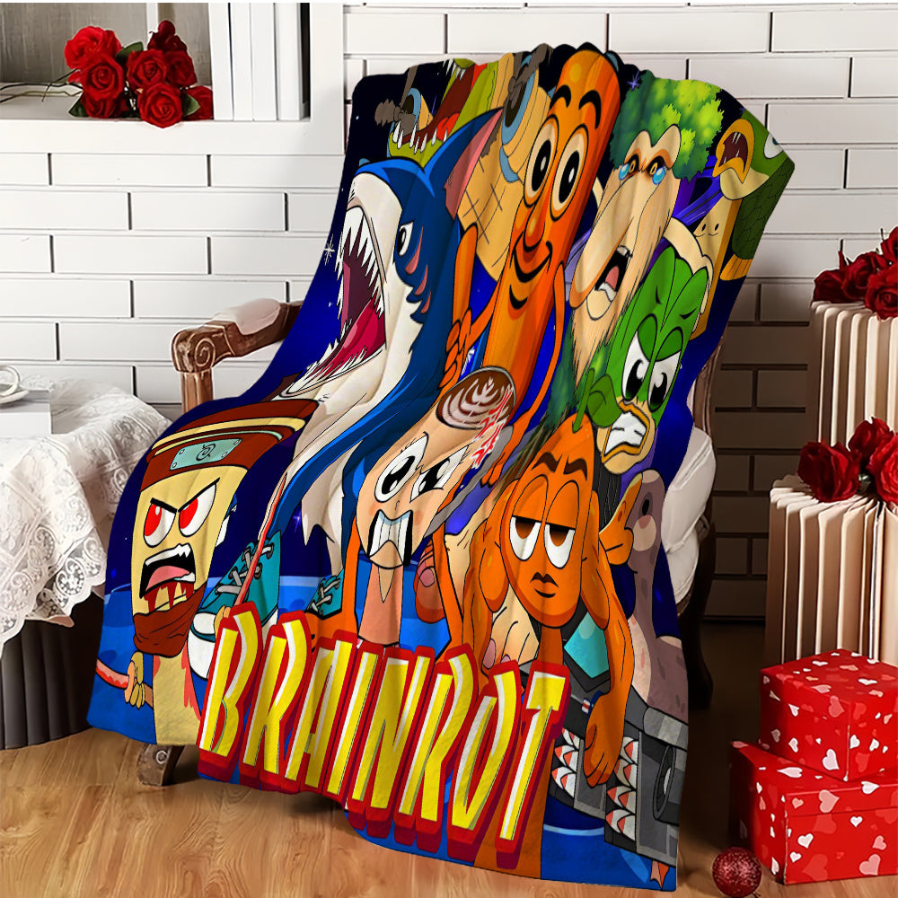 Couverture BRAINROT Flanelle – Design Stylé & Douillet Toutes Saisons by LSDLBoutique.ch