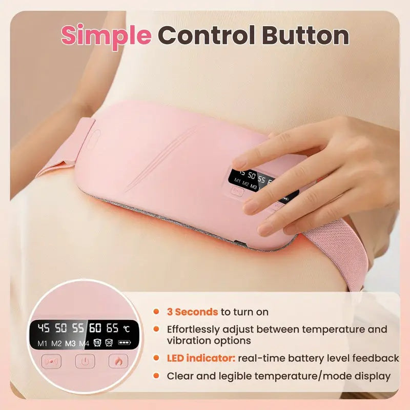 Abdominal massager, USB rechargeable LED display, 5-level adjustable heating belt, portable heating massage belt, suitable for Women's menstrual period heating massage belt, perfect home work pink gift for women by LSDLBoutique.ch