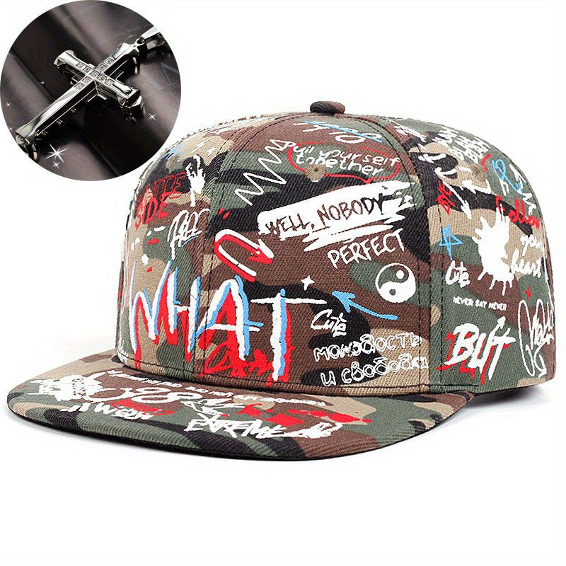 Ensemble Streetwear Deux Pièces Casquette Hip Hop Avec Broderie Soignée Et Collier Décoratif Pour Look Urbain Moderne by LSDLBoutique.ch