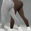 Lot de 2 Leggings Femme Taille Haute Imprimé Léopard Gainant Tissu Respirant et Opaque pour Yoga Fitness by LSDLBoutique.ch
