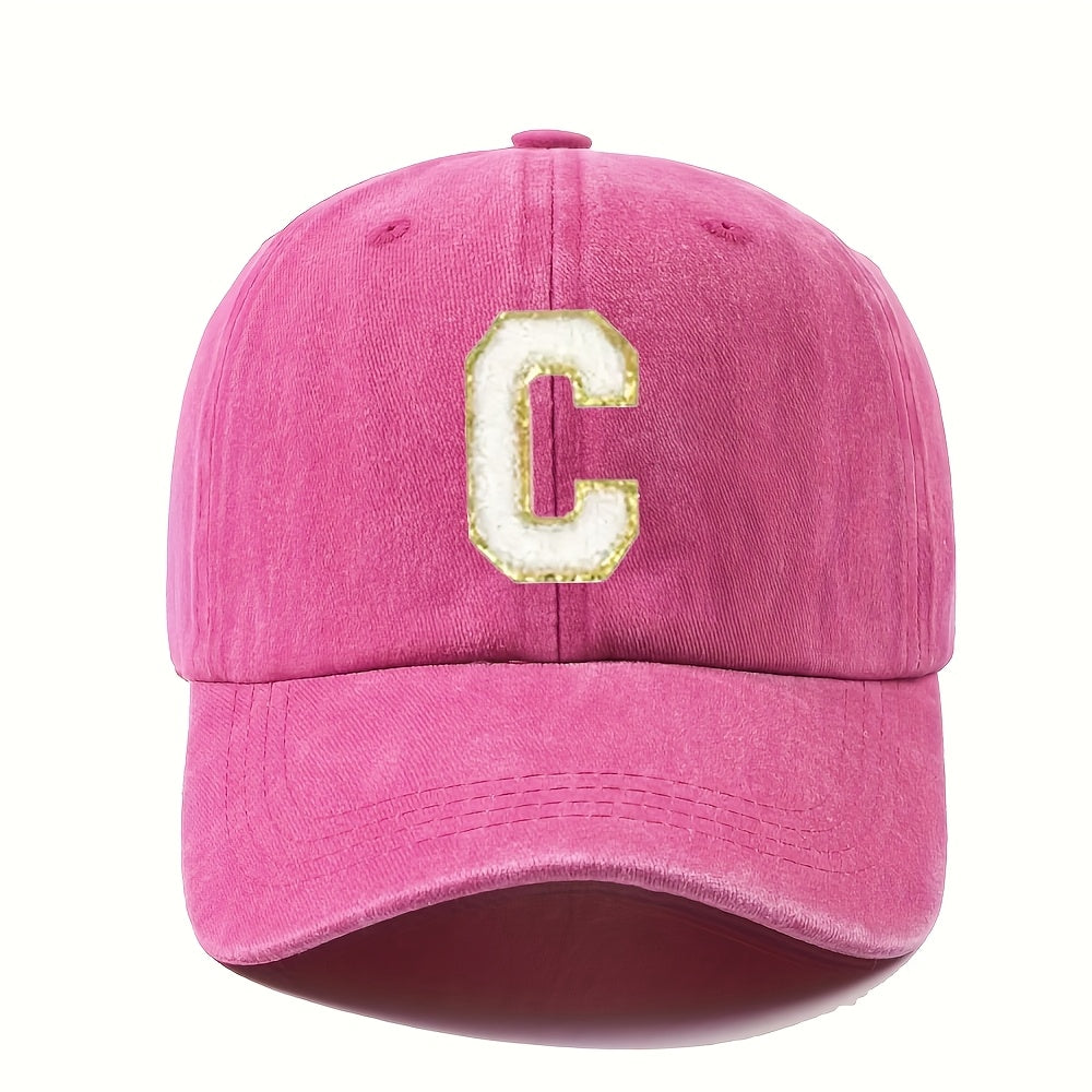 Casquette Vintage Alphabet A Z Rose Dorée Style Y2K Signée LSDLBoutique Pour Chaque Lettre by LSDLBoutique.ch