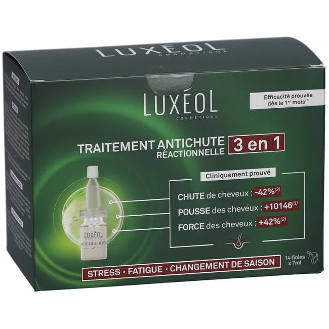 Soin capillaire anti-chute réactionnel en fioles – Luxéol Chute de cheveux réactionnelle 3en1
