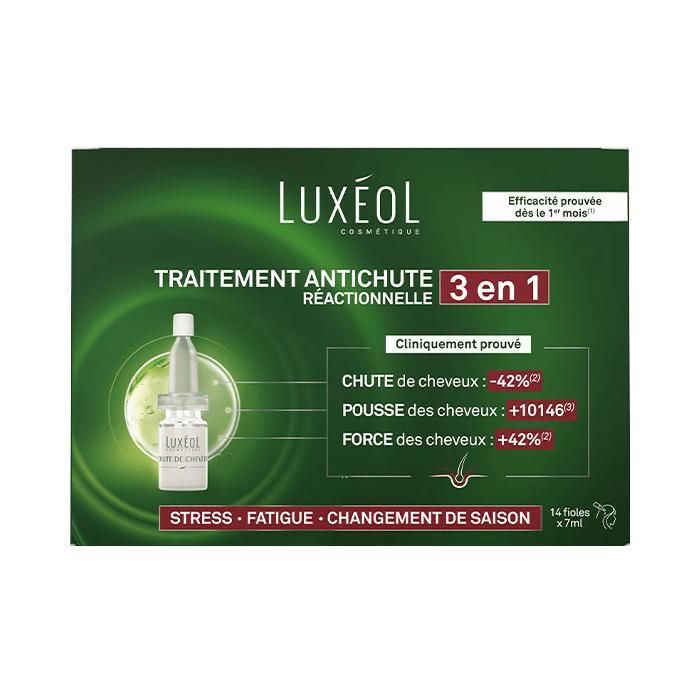 Soin capillaire anti-chute réactionnel en fioles – Luxéol Chute de cheveux réactionnelle 3en1