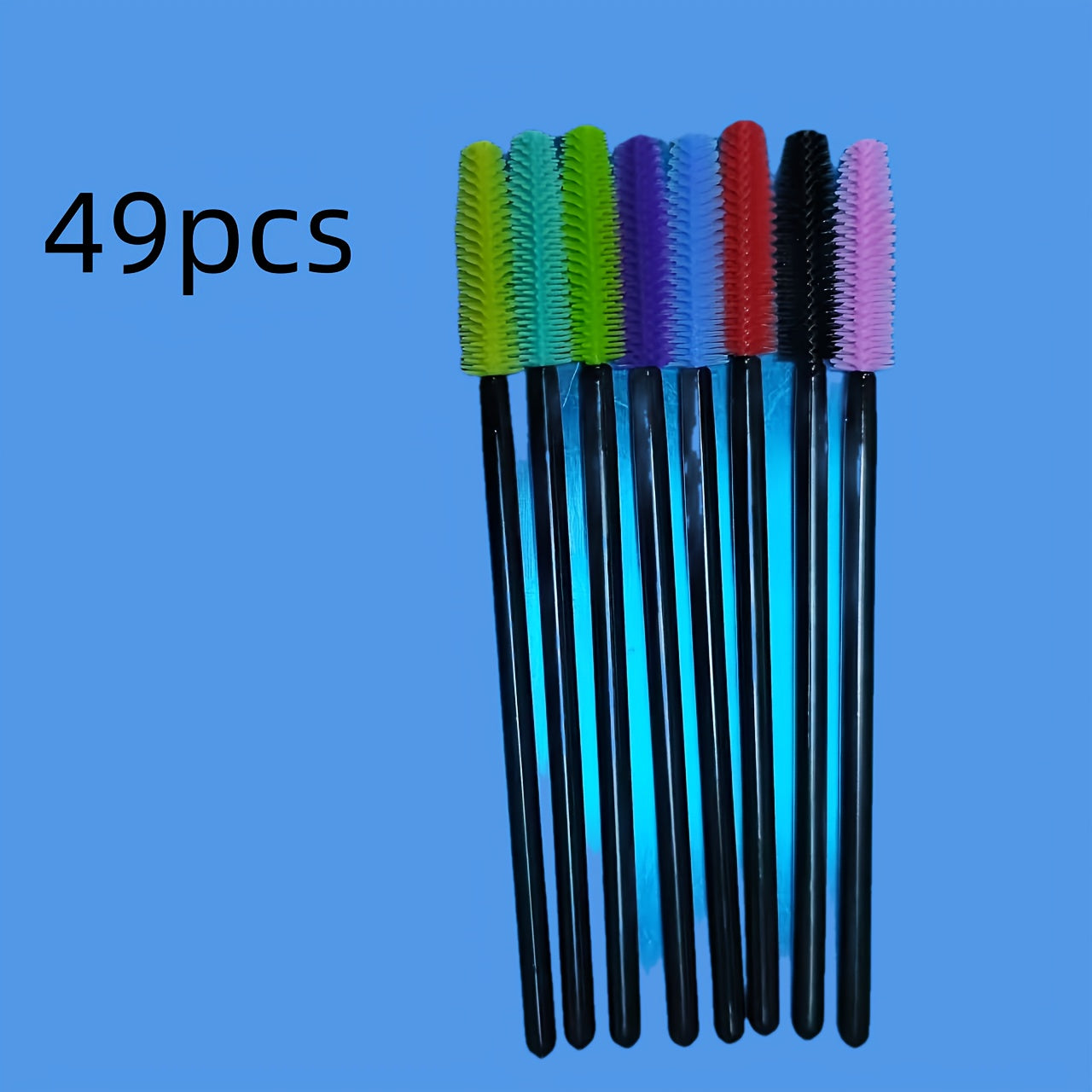 Lot de 49 Brosses Cils en Silicone Multicolores – Brosse Maquillage Jetable Professionnelle