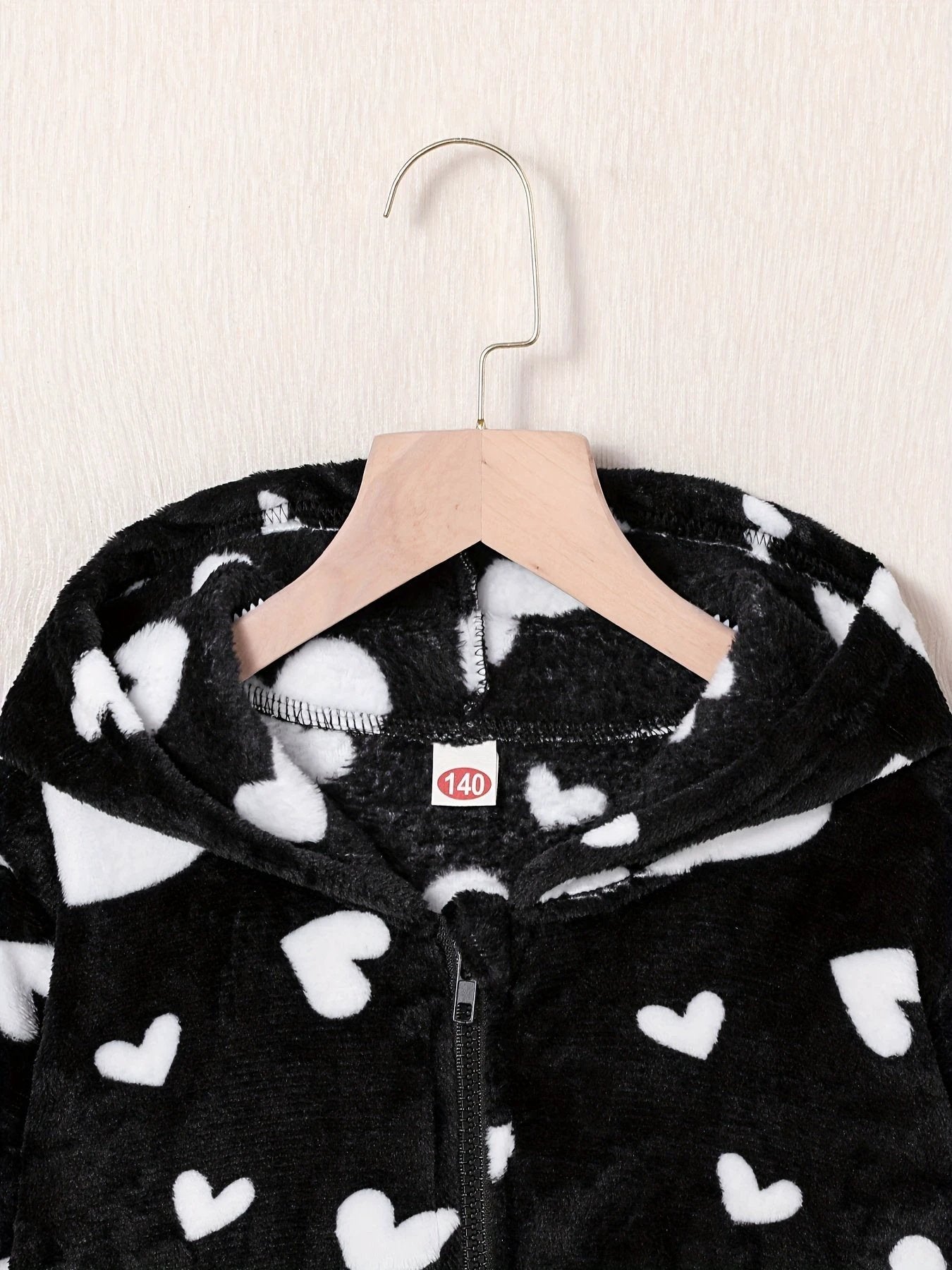 Cardigan À Capuche Zippé Imprimé Cœur