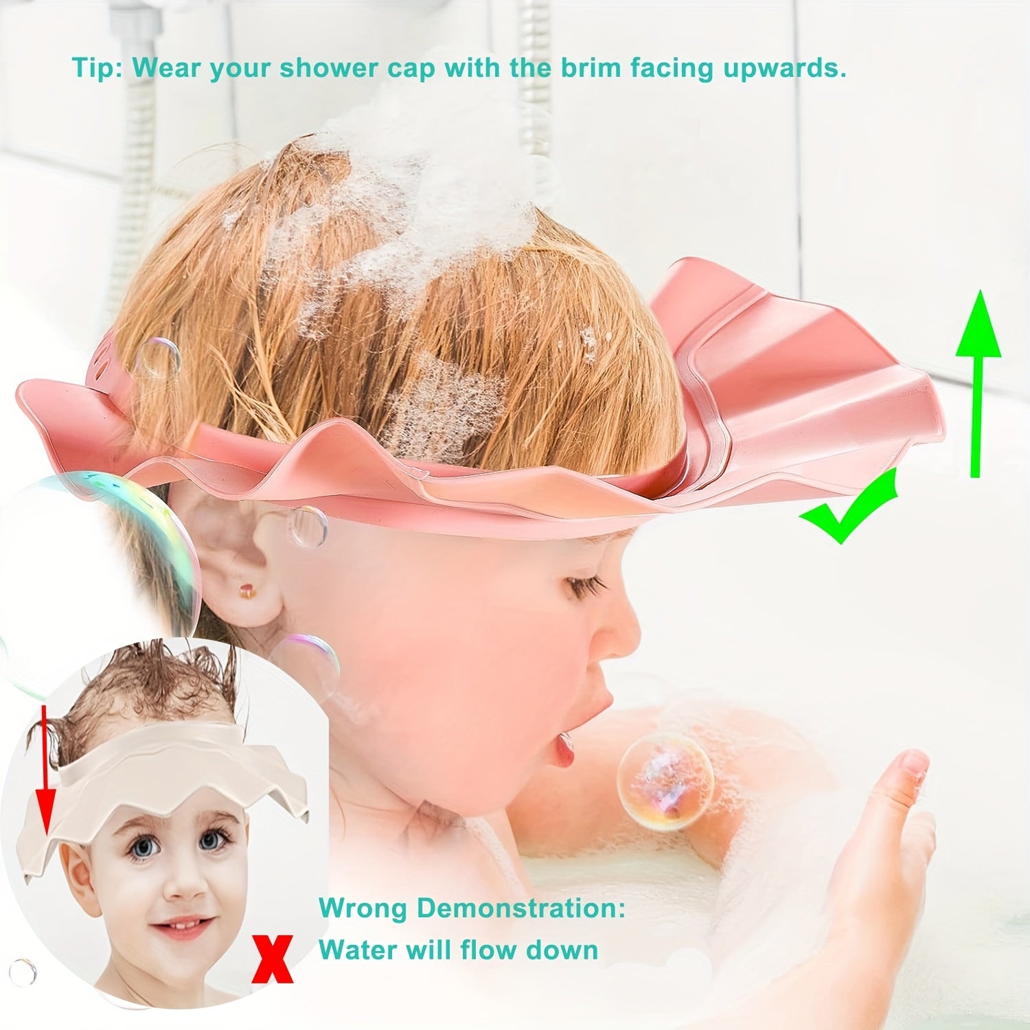 Casquette De Douche Enfant Ajustable Avec Protection Des Yeux Pour Bain Sans Pleurs by LSDLBoutique.ch