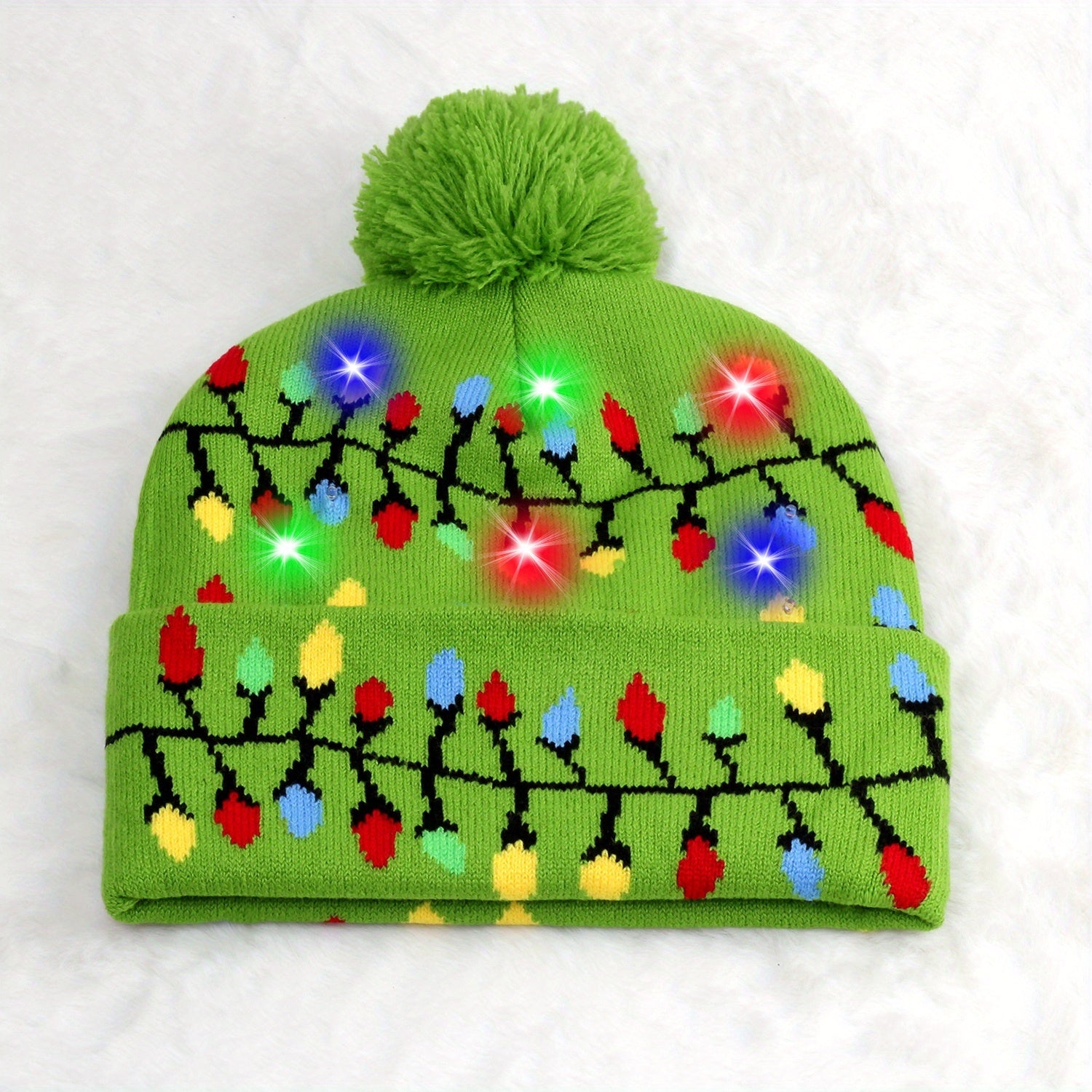 Bonnet Tricoté LED De Noël Pour Adultes Et Enfants Accessoire Festif Lumineux Chaud 100 Pour Cent Acrylique Doux by LSDLBoutique.ch