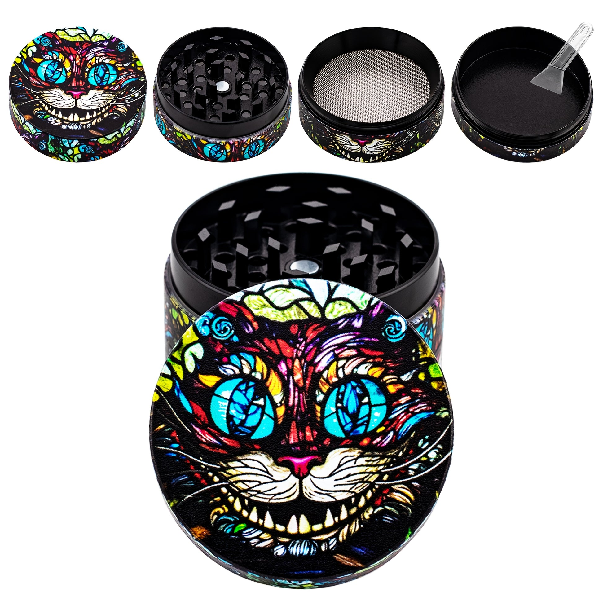 Grinder Chat Vitrail 4 Couches Zinc Manuel Couleurs by LSDLBoutique.ch