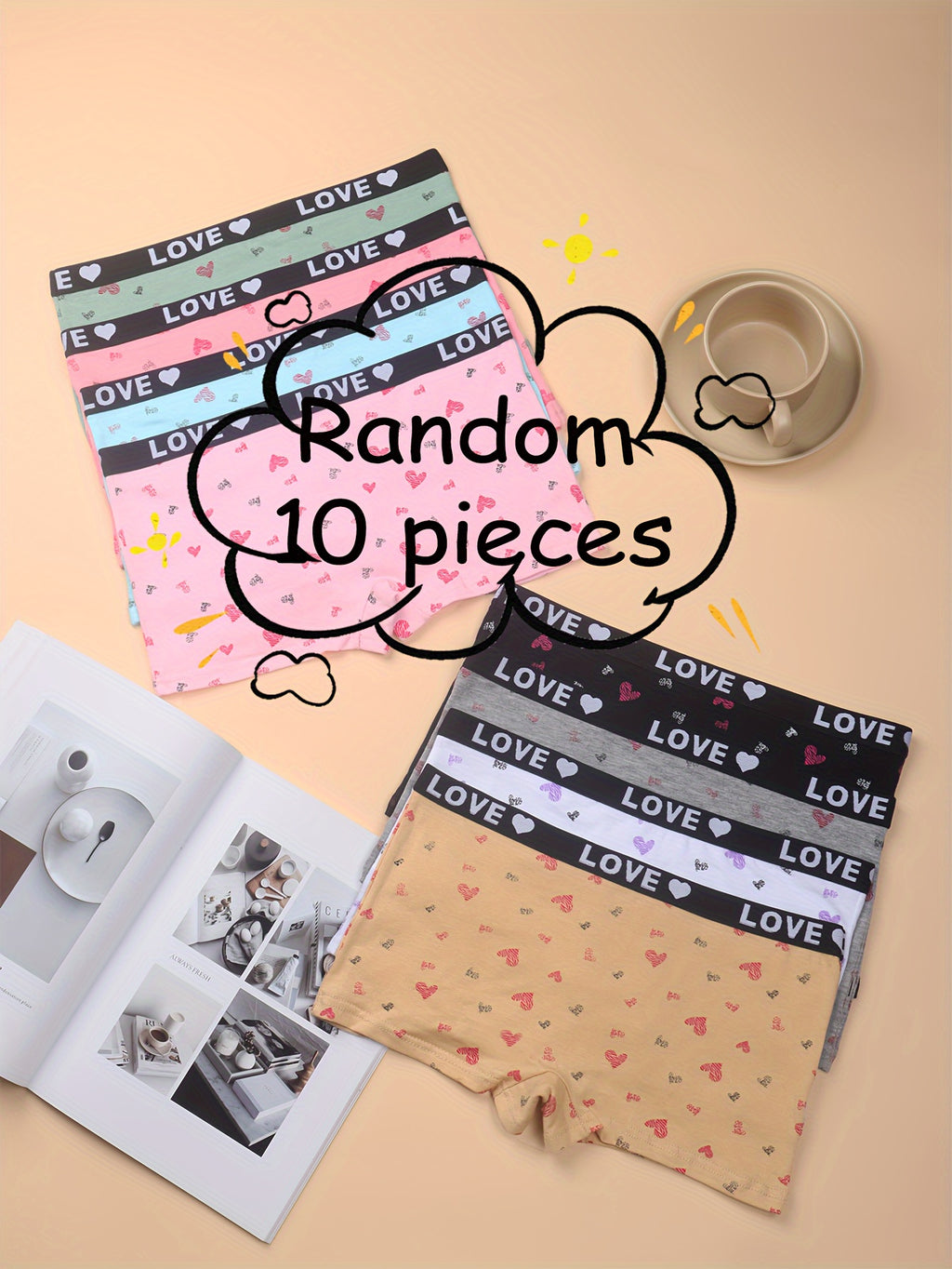 Lot De 10 Boxers Pour Fille Confort Et Liberté De Mouvement Siete Rosa Idéal Pour L Ecole Et La Maison by LSDLBoutique