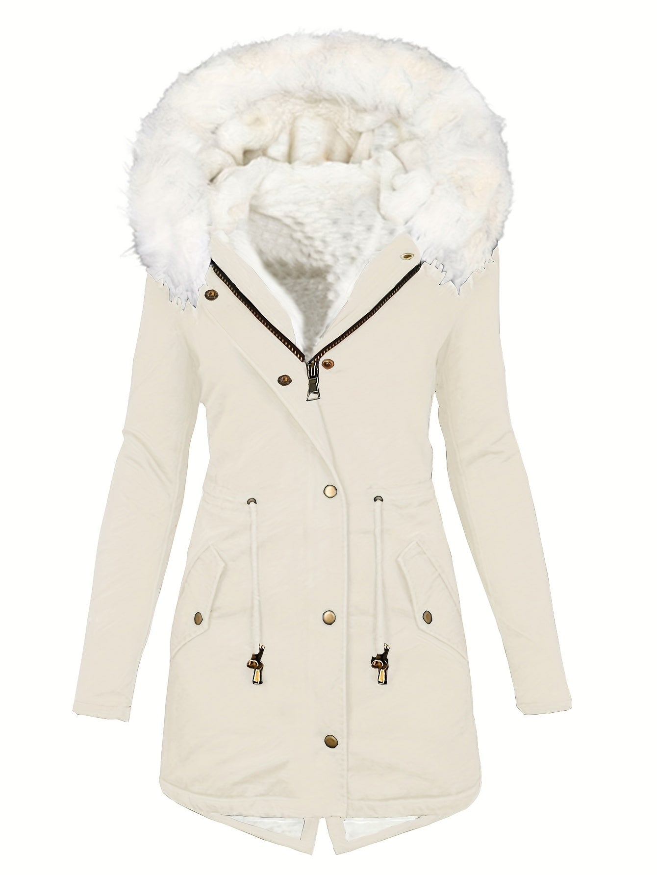 LSDLBoutique Manteau Femme Automne Hiver Casual Uni À Poches Doublure Intégrale Polyester by LSDLBoutique.ch