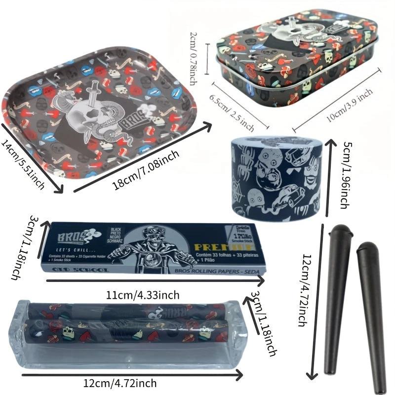 Set Fumeur 8pcs : Grinder 50mm, Tube, Plateau, Rouleur Cadeau by LSDLBoutique.ch