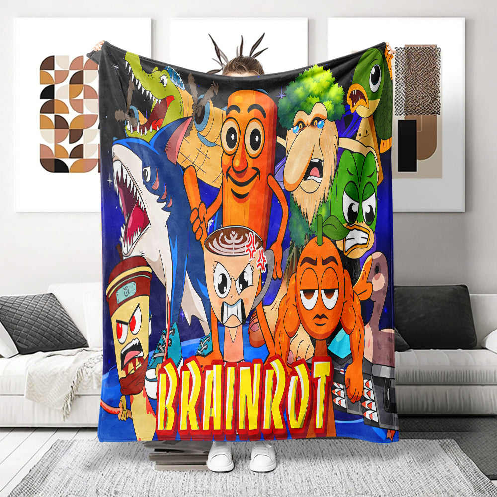 Couverture BRAINROT Flanelle – Design Stylé & Douillet Toutes Saisons by LSDLBoutique.ch