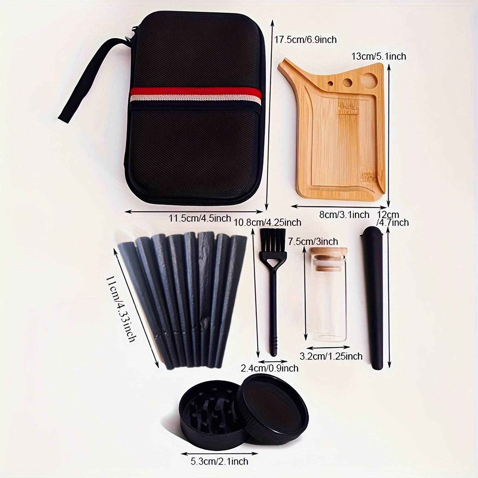Set Fumeur 7pcs : Plateau, Pipe, Grinder, Sachet Anti-Odeur, Feuilles by LSDLBoutique.ch