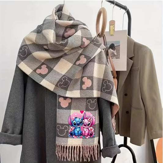 Écharpe Disney Cartoon Minnie Mouse Et Stitch Chaude Rose Vive Pour Hiver Kawaii Style by LSDLBoutique.ch