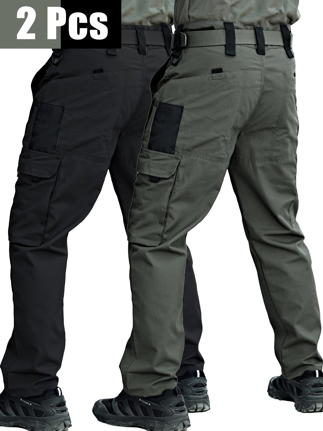 TactiPro – Lot de 2 Pantalons Cargo Tactiques Homme, Multi-Poches Résistants by LSDLBoutique.ch