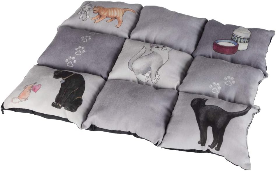 Trixie 37074 Tapis de Couchage Patchwork Cat Gris 55 x 45 cm
