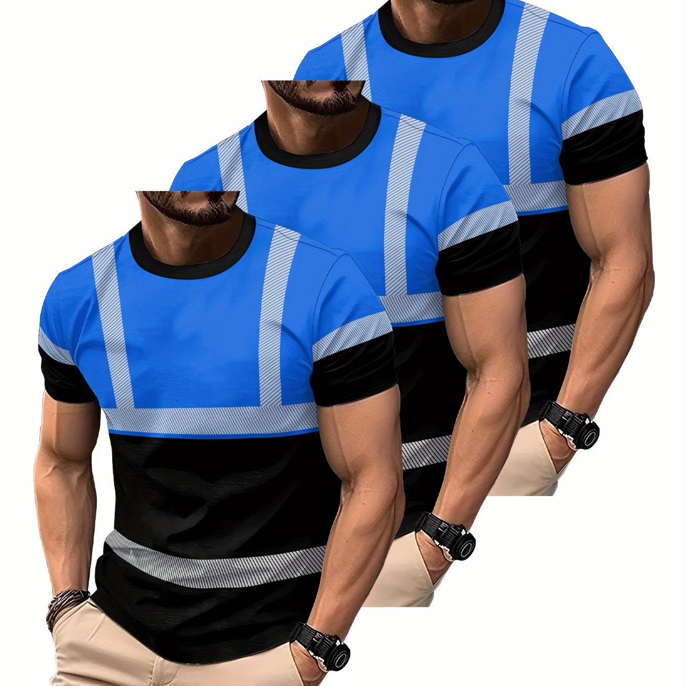 WorkPro – Lot de 3 T-Shirts de Travail Homme Respirants, Manches Courtes by LSDLBoutique.ch