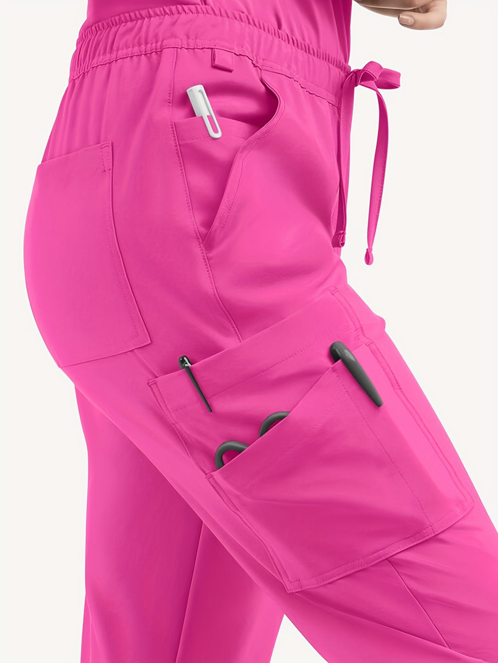 Pantalon de Travail Femme Rose Fuchsia – Taille Élastique et Cordon by LSDLBoutique.ch