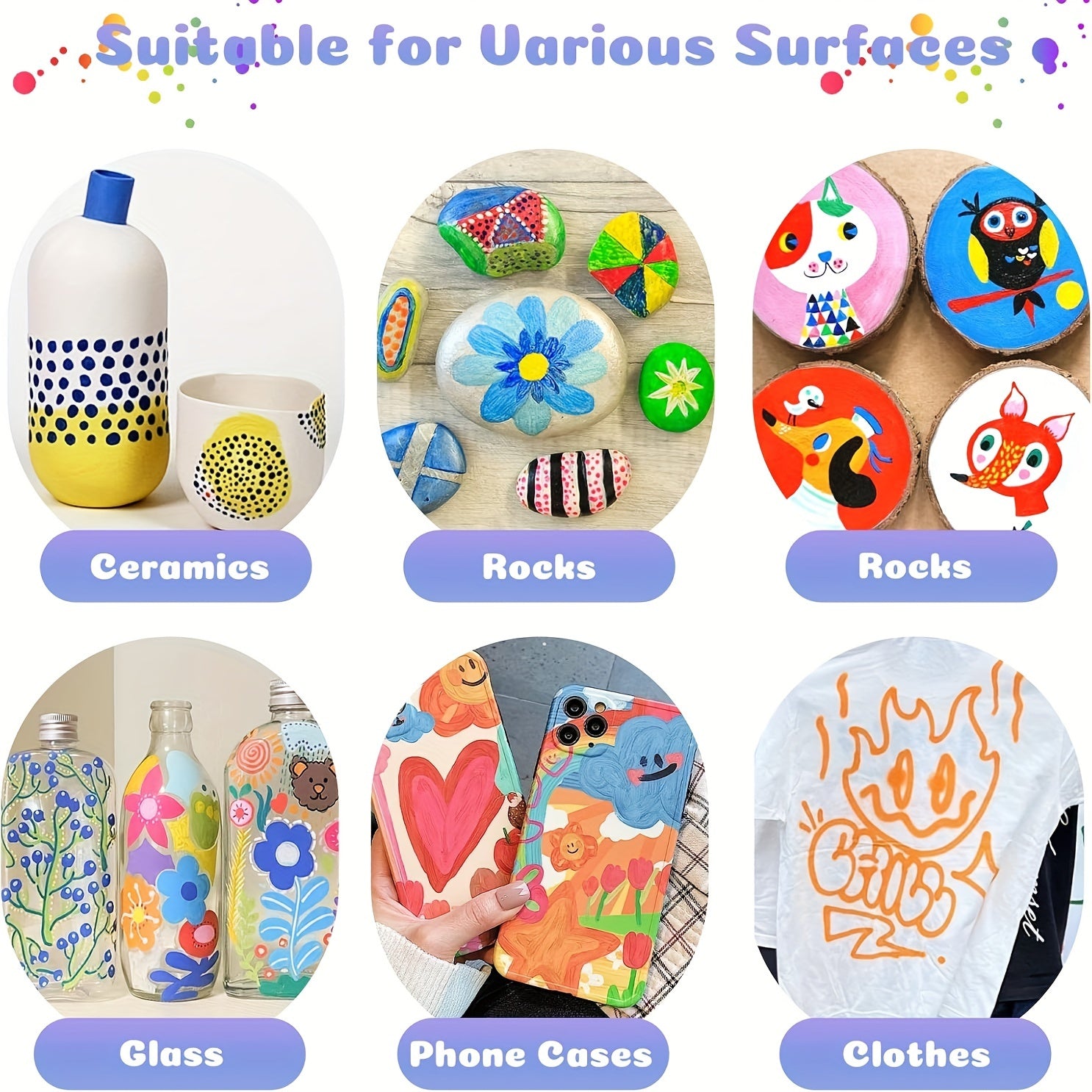 36 Colors Dual Tip Acrylic Pens Markers, Double Tip Premium Acrylic Markers, Acrylic Markers for Wood, Rock Painting, Glass, Canvas, Stone, DIY Crafts Making Art Supplies by LSDLBoutique.ch