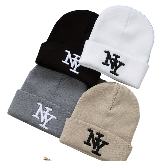 Pack de 3 Bonnets Hiver Unisex NY Tricotés Chauds Logo Brodé Pour Style Urbain Confort by LSDLBoutique.ch