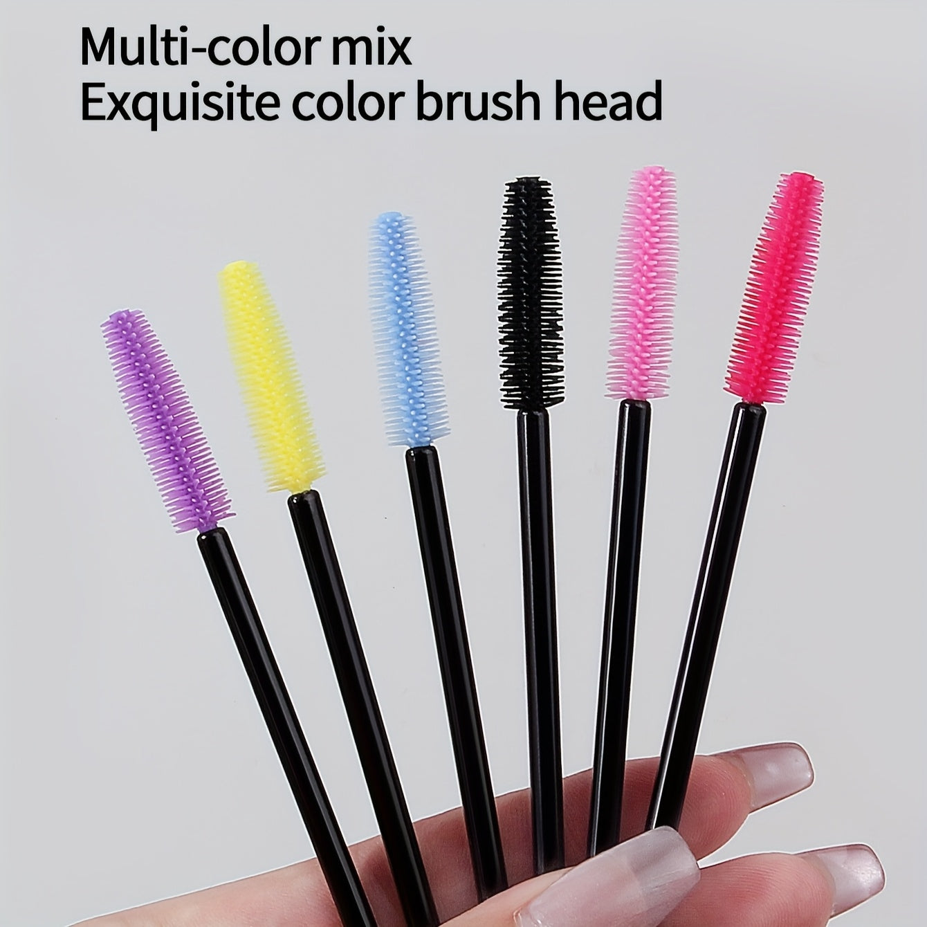 Lot de 49 Brosses Cils en Silicone Multicolores – Brosse Maquillage Jetable Professionnelle