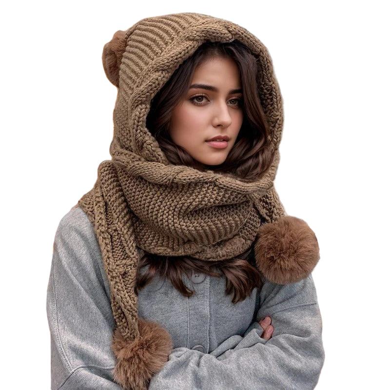 Bonnet d’Hiver Femme – Pompons et Écharpe - LSDLBoutique
