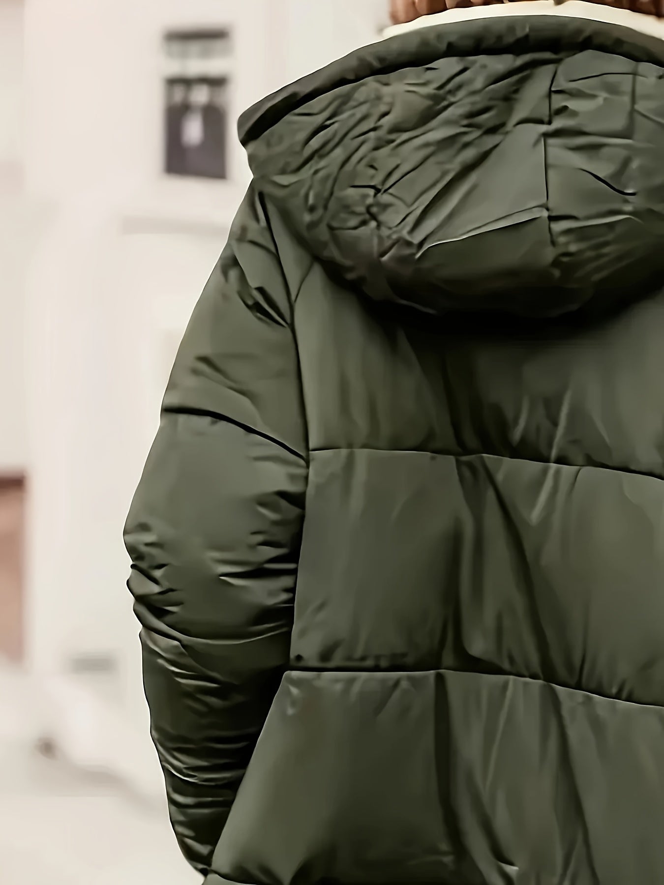 Manteau Femme Hiver Long Doublé Thermique À Capuche Poches Beige Marron Taupe Chaud by LSDLBoutique.ch