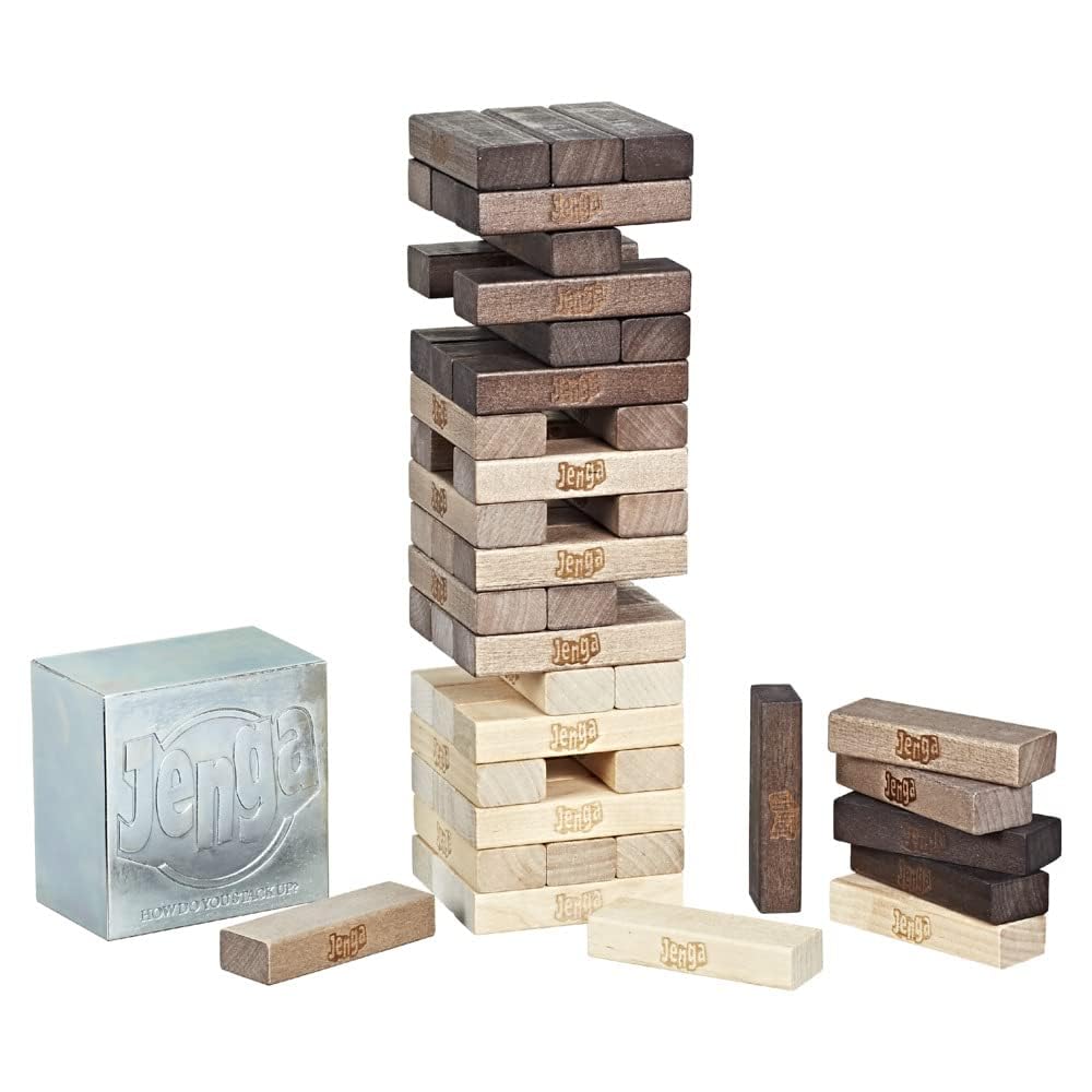 Hasbro Gaming Jenga, Jeu de société en Bois, Jeu de Voyage pour Enfant et familles, Version française, Idées Cadeaux d'anniversaire, À partir de 6 Ans