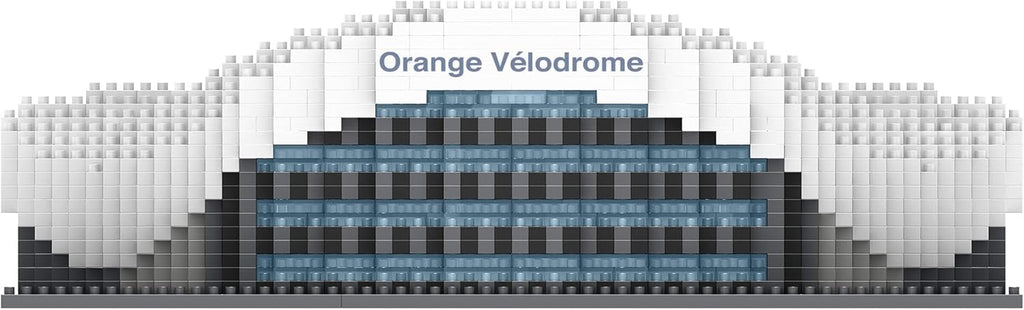 FOCO Offizielles Lizenzprodukt Olympique de Marseille Orange Vélodrome BRXLZ-Steine 3D-Fußballstadion BAU-Set
