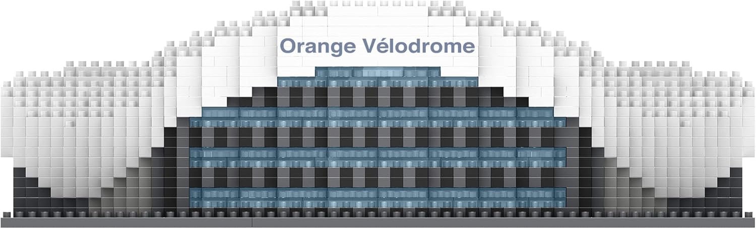 FOCO Offizielles Lizenzprodukt Olympique de Marseille Orange Vélodrome BRXLZ-Steine 3D-Fußballstadion BAU-Set