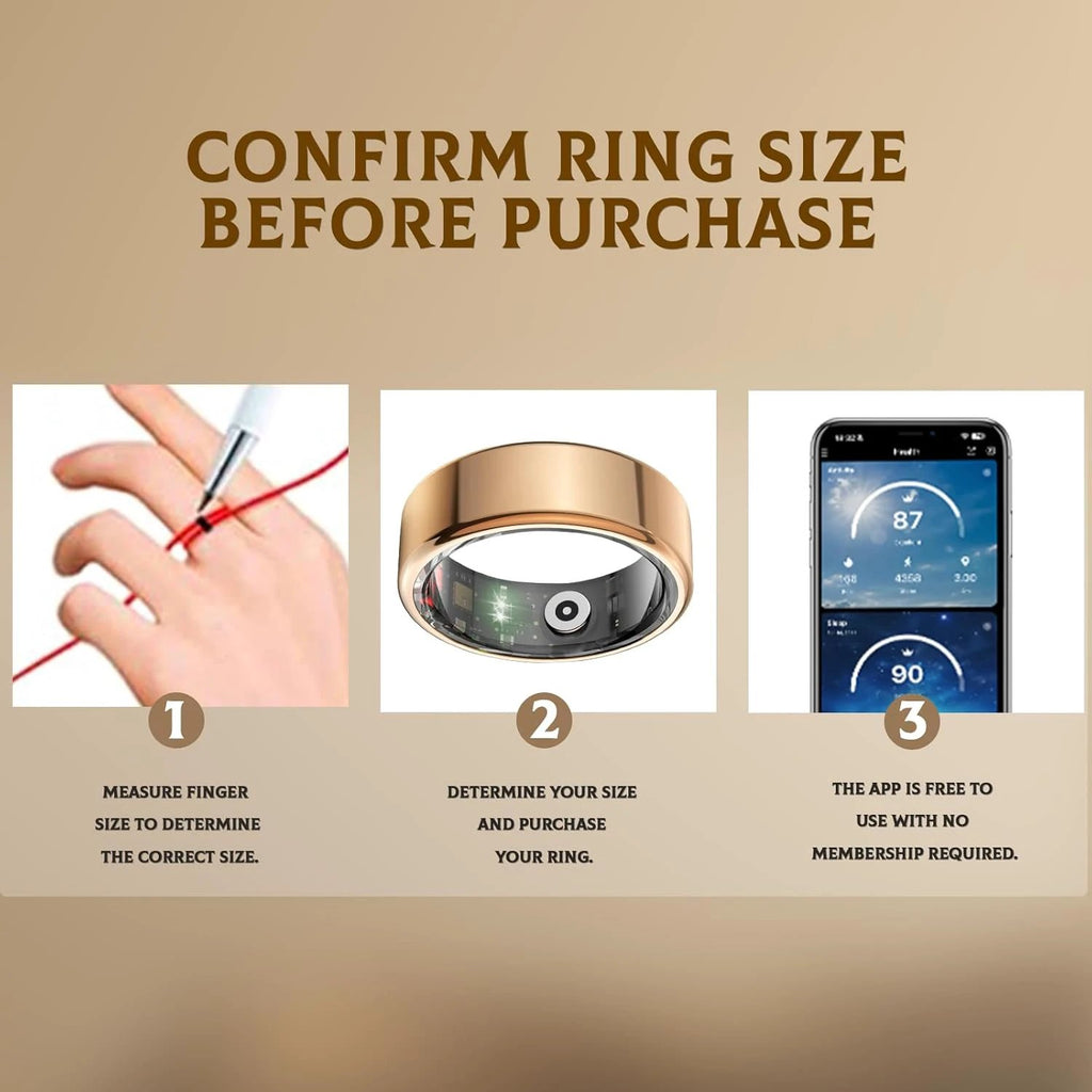 Smart Ring for Women and Men, Fitness Tracker with Heart Rate Monitor, Sleep, 100+ Sports, Pedometer, IP68 Waterproof, No Subscription for iOS/Android (Silver, 8)