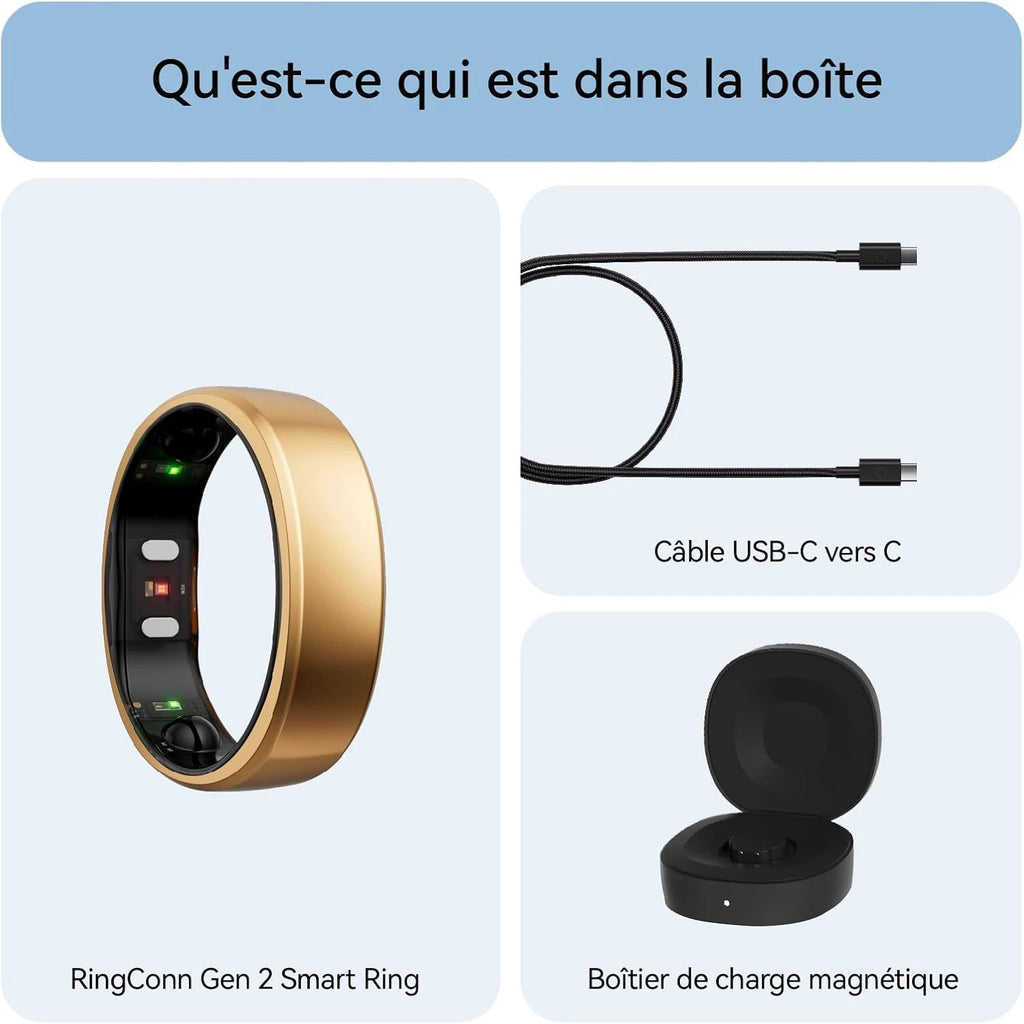 RingConn Gen 2 Smart Ring, World's First with OSA Monitoring, No App Subscription, 12 Days Battery, Stress/Heart Rate/Female Health Tracker, Android Compatible