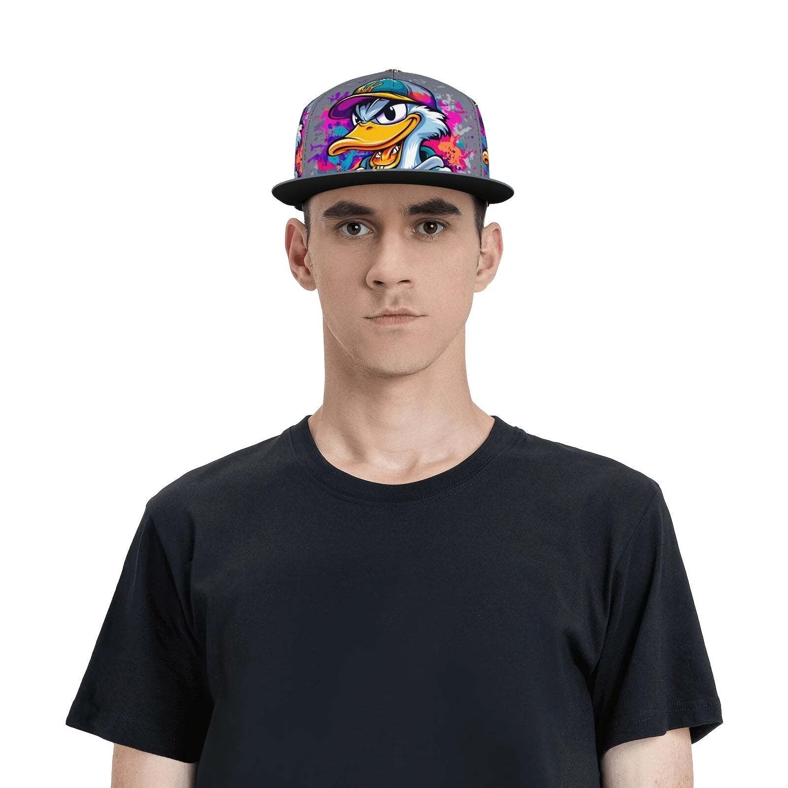 Casquette Snapback Graffiti Cartoon Canard Unisexe Légère Respirante Lavable en Machine by LSDLBoutique.ch