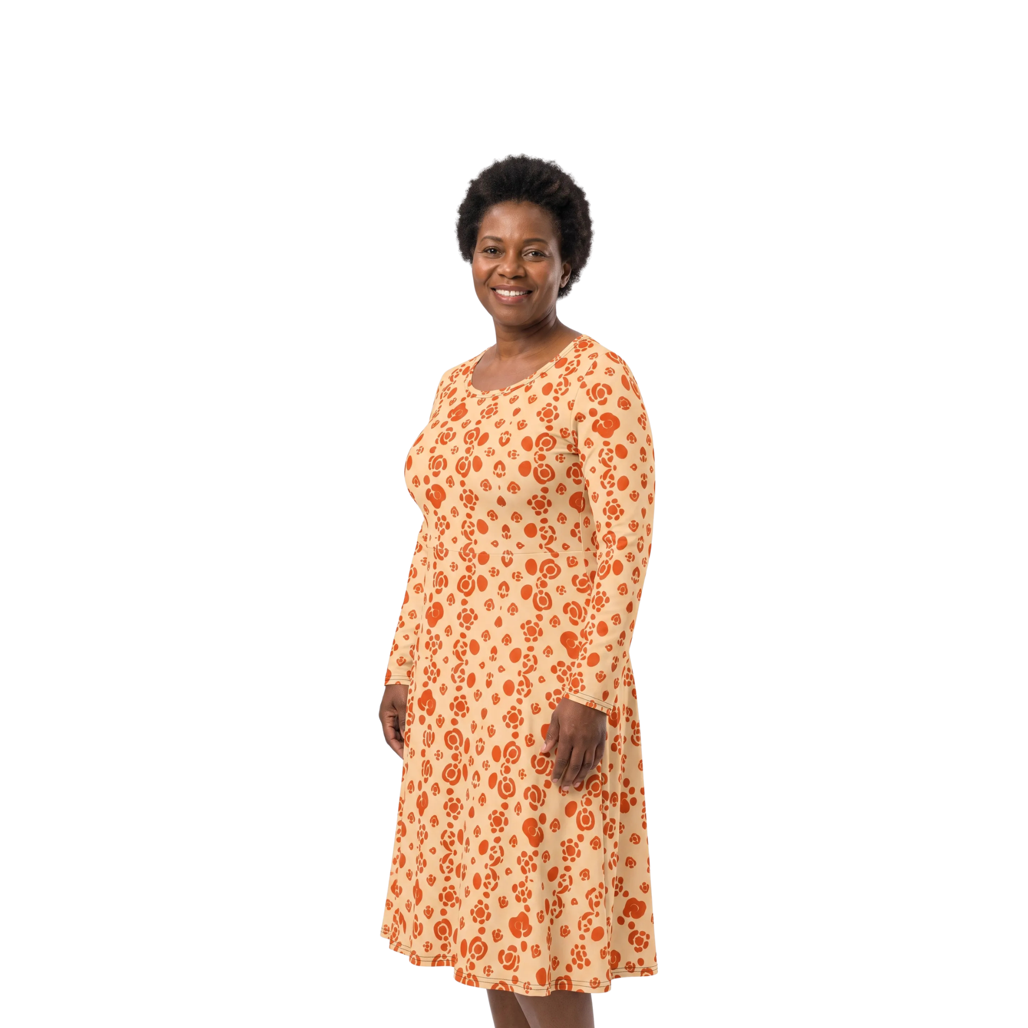 Robe longue manches ajustée poches – Nérine